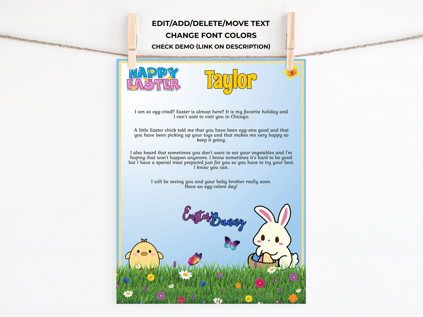 Personalized Letter from the Easter Bunny
