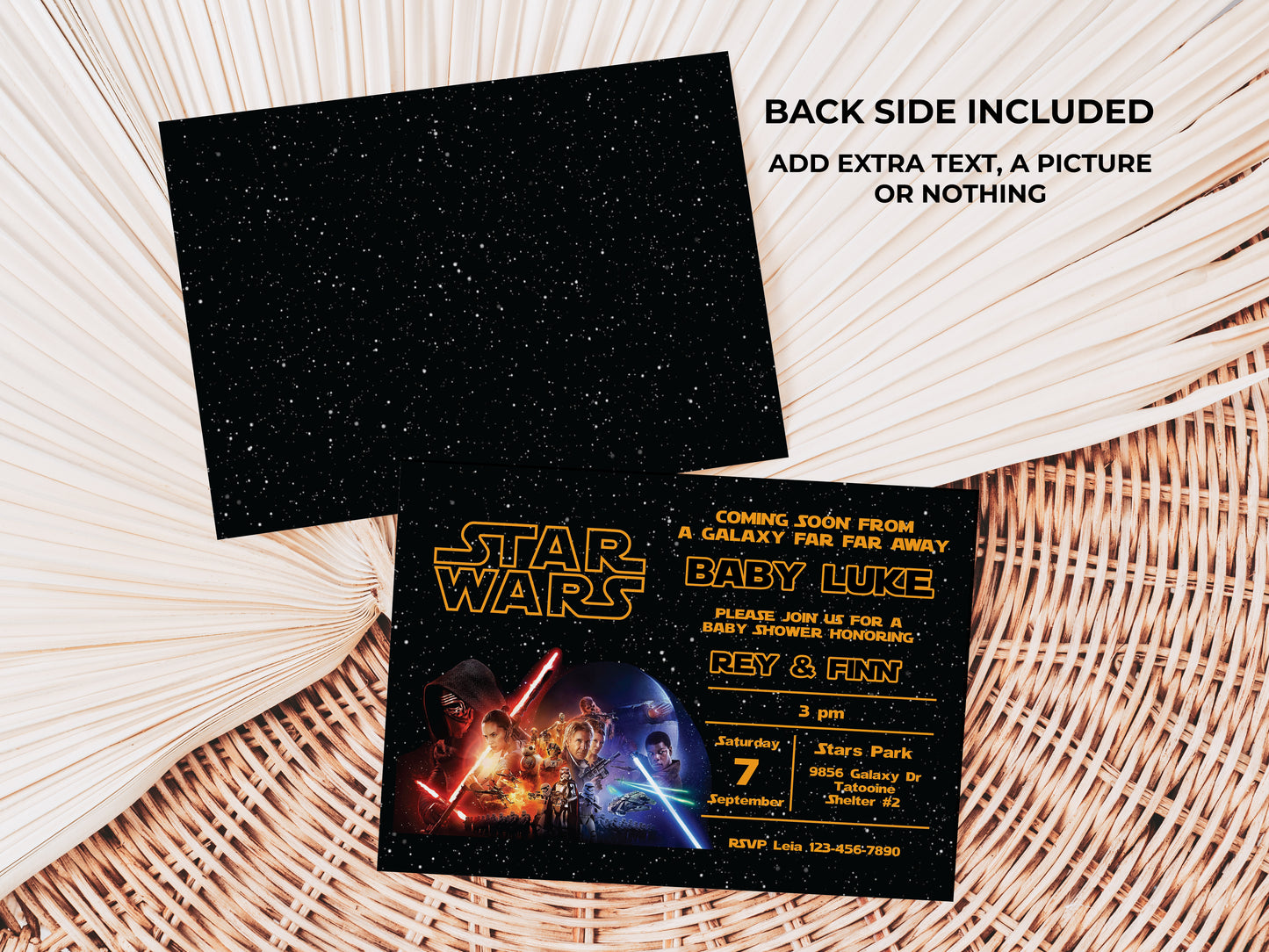Star Wars The Force Awakens Baby Shower Invitation