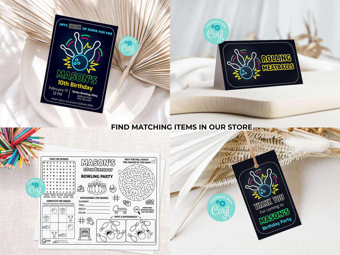 Bowling Activity Sheet Placemat