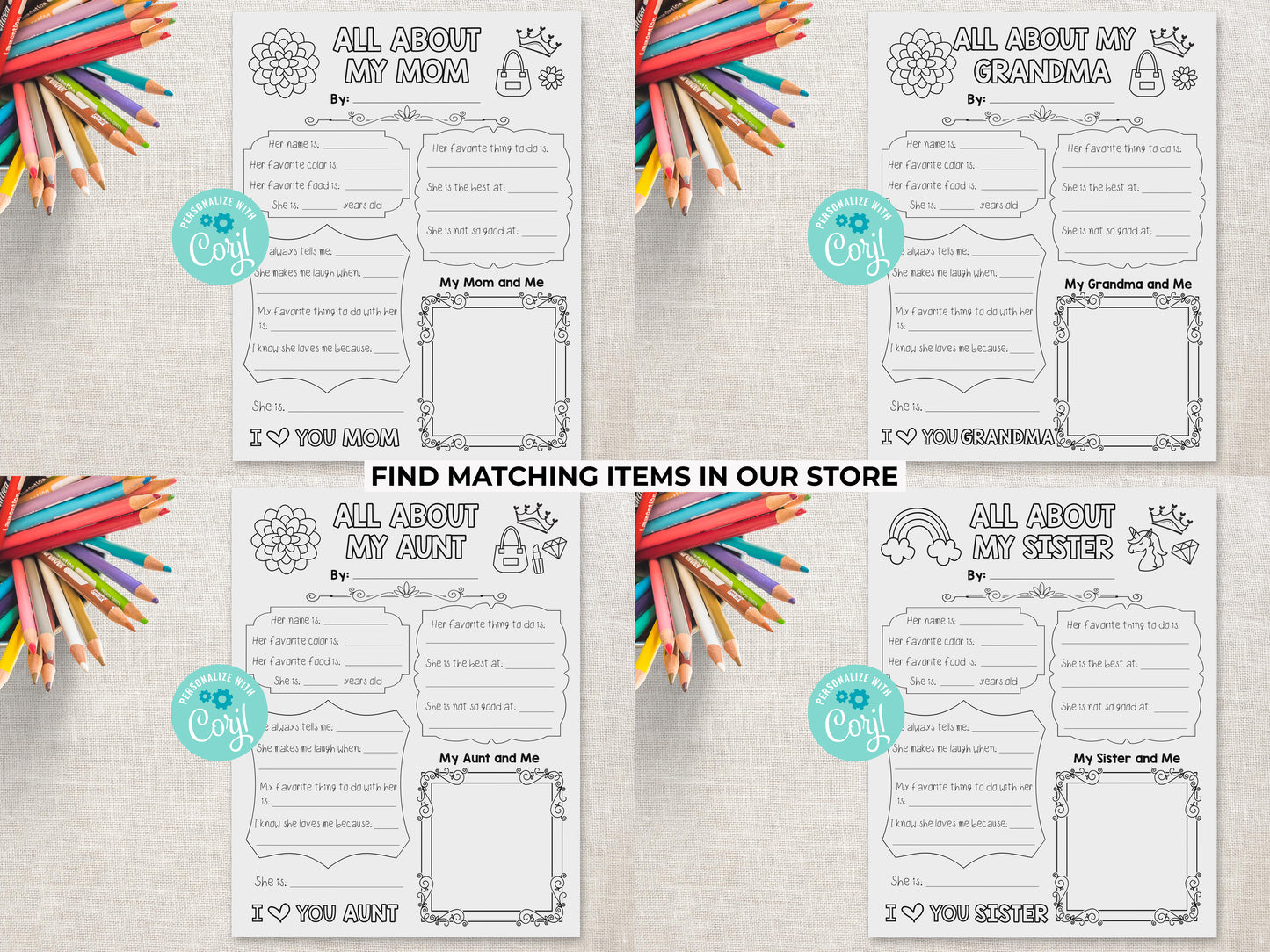 All About my Mum Printable - UK version