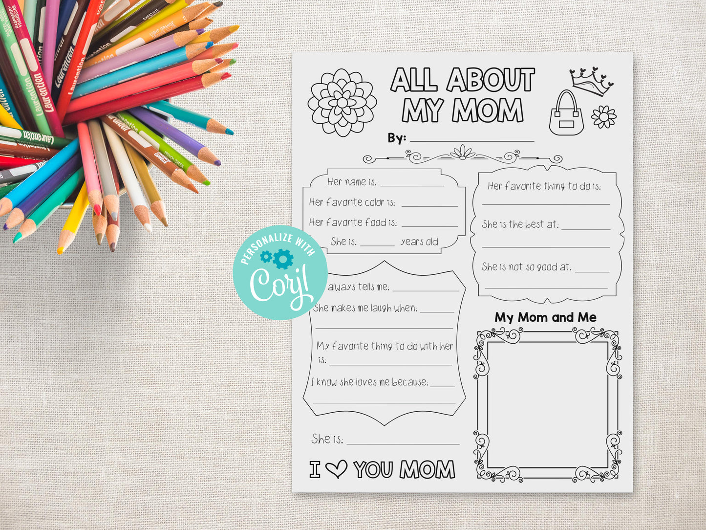 All About my Mom Printable - Mother's Day gift
