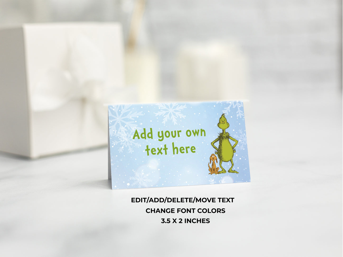 Merry Grinchmas Food Tent Labels Placecards 1