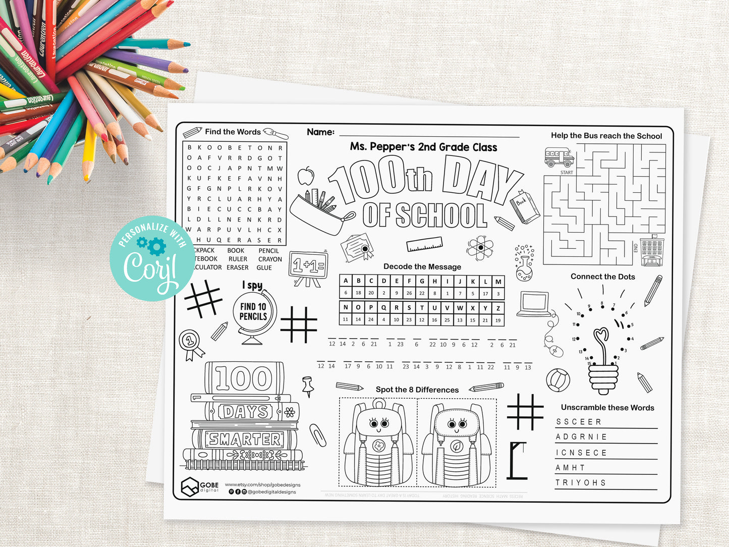 100th Day of School Activity Sheet