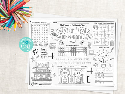 100th Day of School Activity Sheet