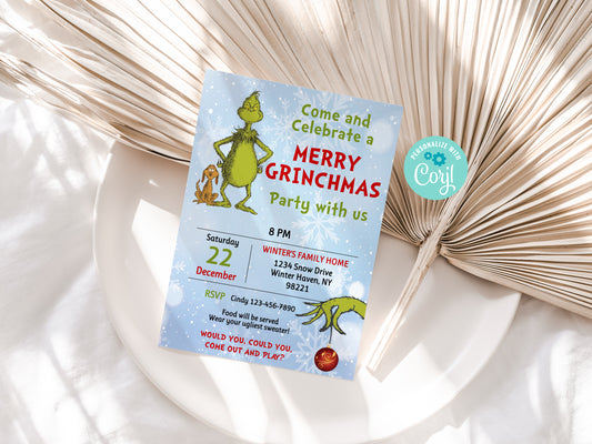 Merry Grinchmas Party Invitation 1