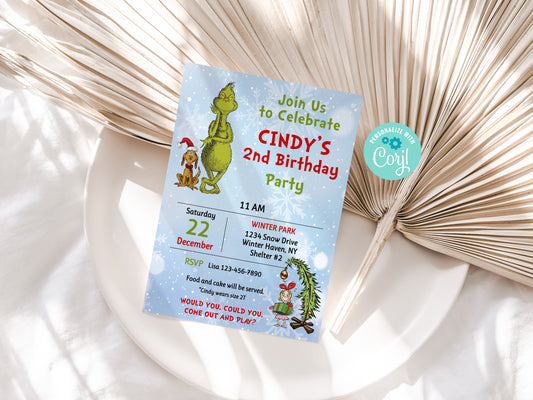 Merry Grinchmas Party Invitation 3
