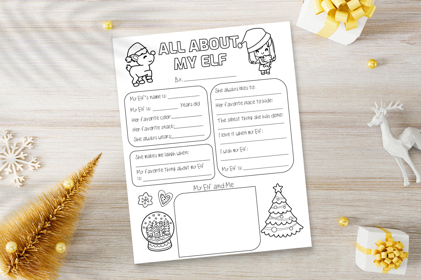All About My Girl Elf Printable