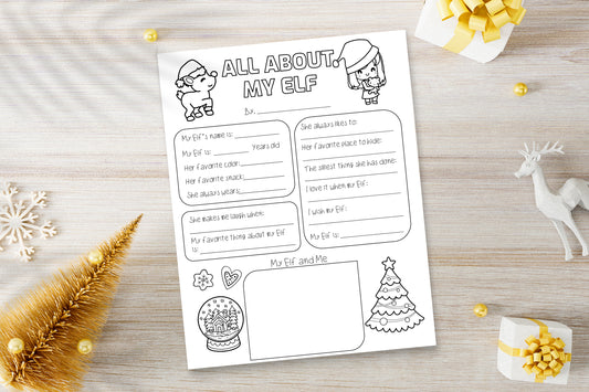 All About My Girl Elf Printable