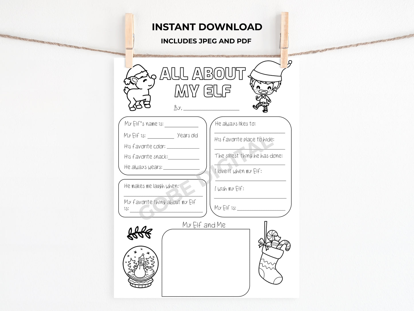 All About My Boy Elf Printable
