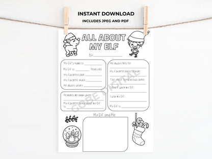 All About My Boy Elf Printable