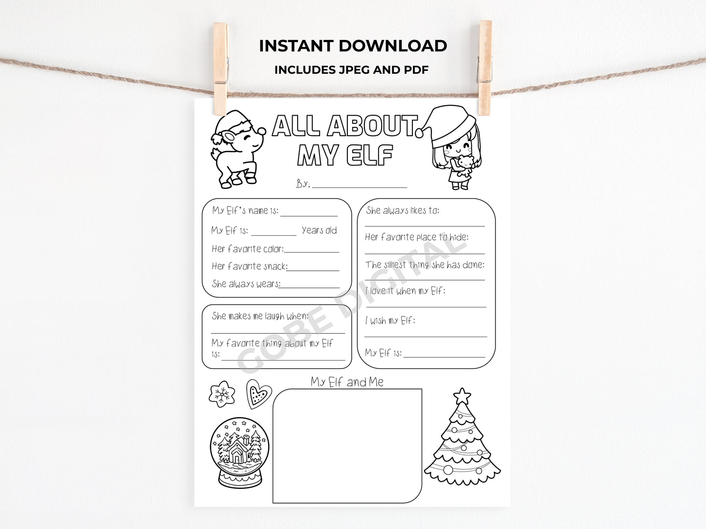 All About My Girl Elf Printable