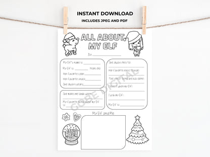 All About My Girl Elf Printable
