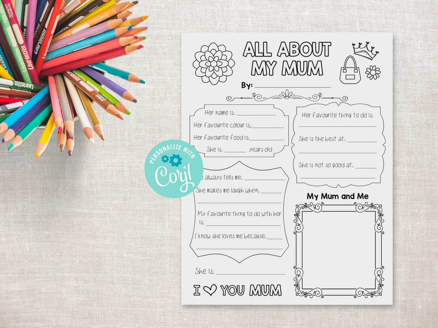All About my Mum Printable - UK version