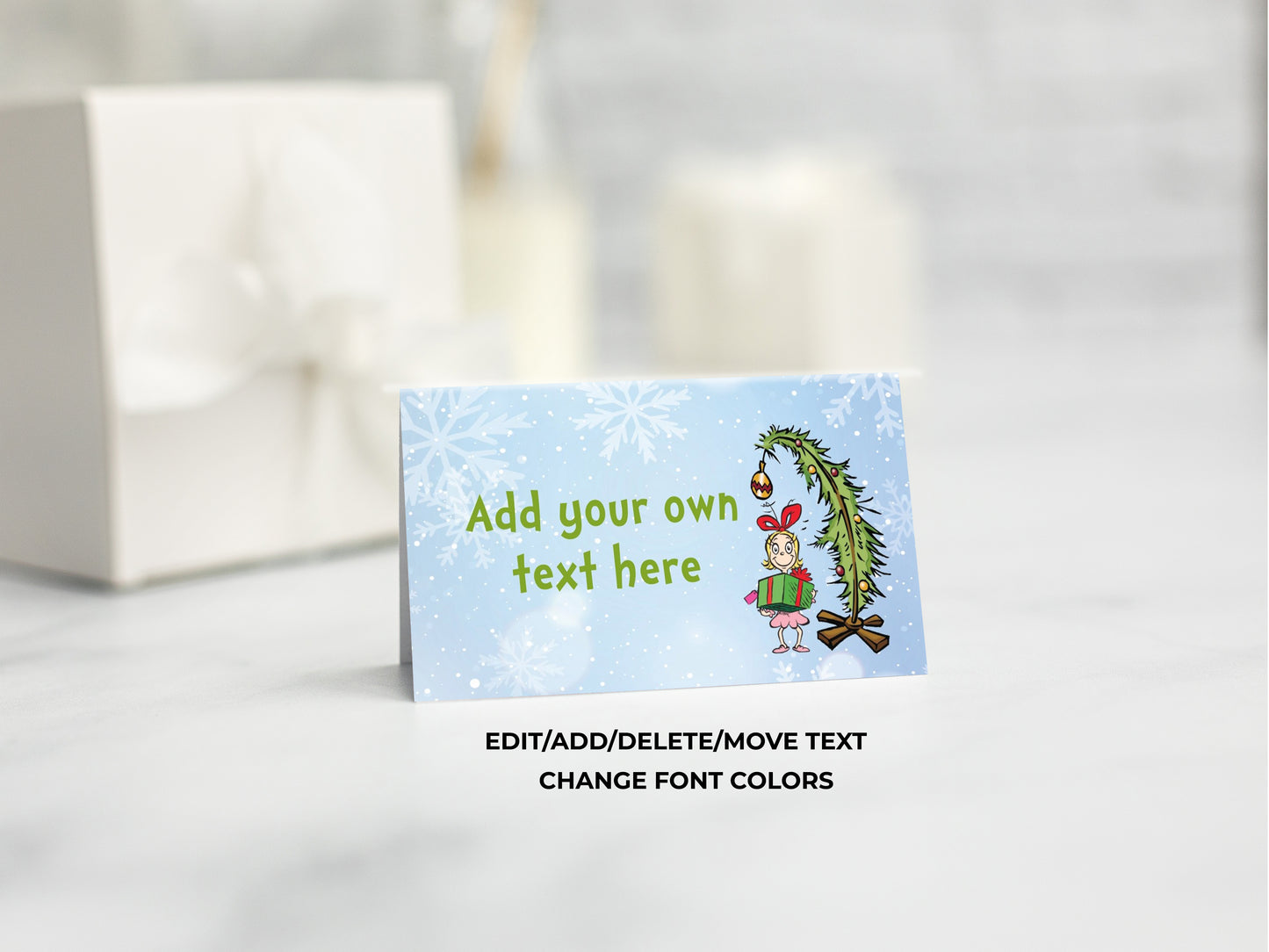 Merry Grinchmas Food Tent Labels Placecards 2