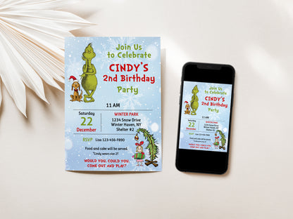 Merry Grinchmas Party Invitation 3