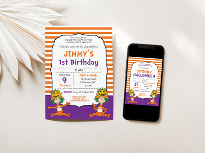 Halloween Cat Hat Things Party Invitation.