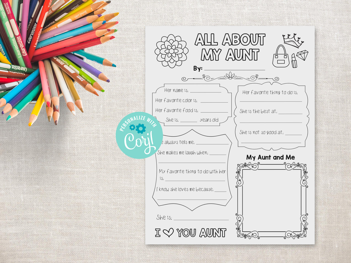 All About my Aunt Printable