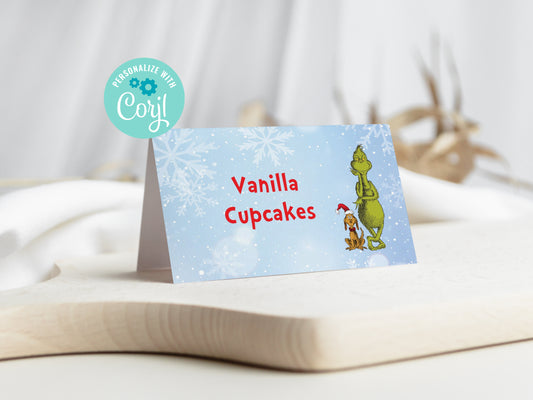 Merry Grinchmas Food Tent Labels Placecards 3