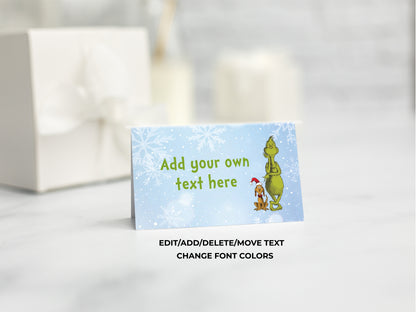 Merry Grinchmas Food Tent Labels Placecards 3