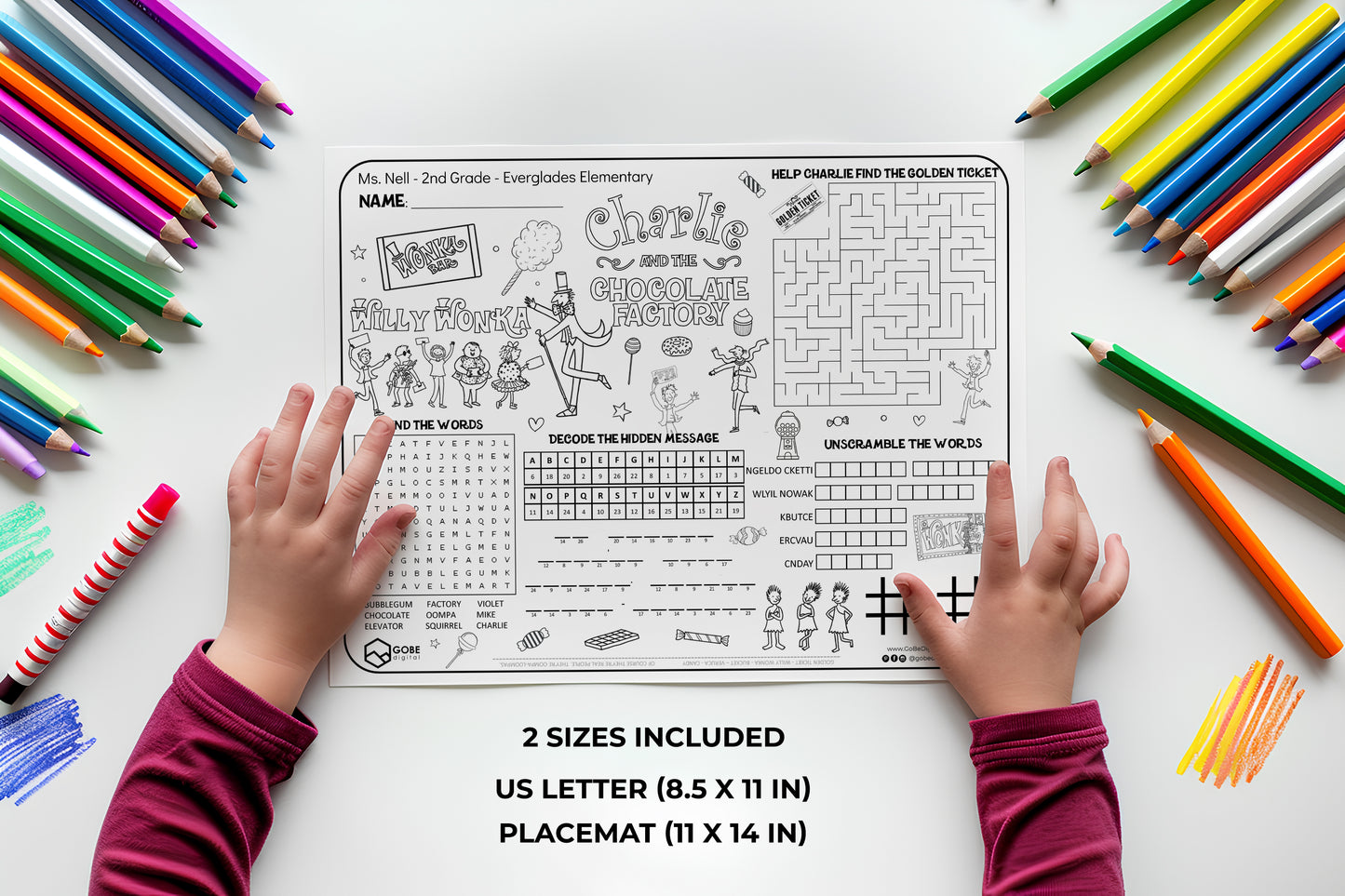 Charlie and the Chocolate Factory Activity Sheet Placemat.
