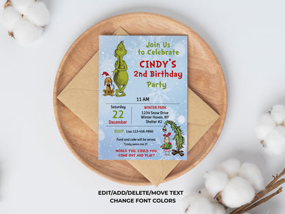 Merry Grinchmas Party Invitation 3