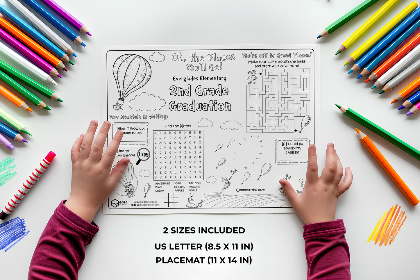 Hot Air Balloon Activity Sheet Placemat