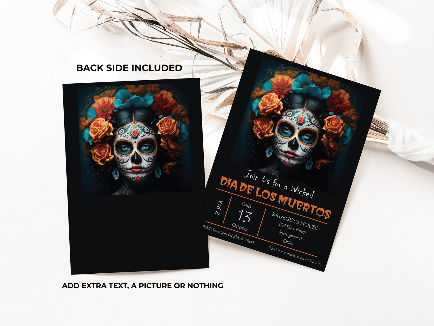 Halloween Dia de los Muertos Party Invitation