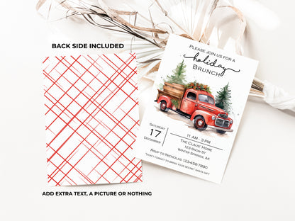 Red Truck Christmas Party Invitation