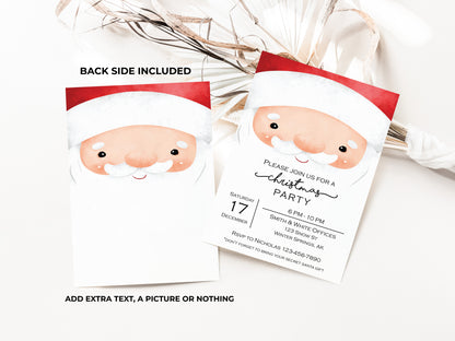 Santa Claus Christmas Party Digital Invitation Download