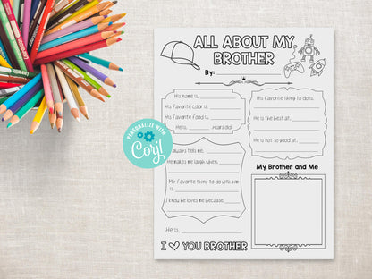 All About my Brother Printable
