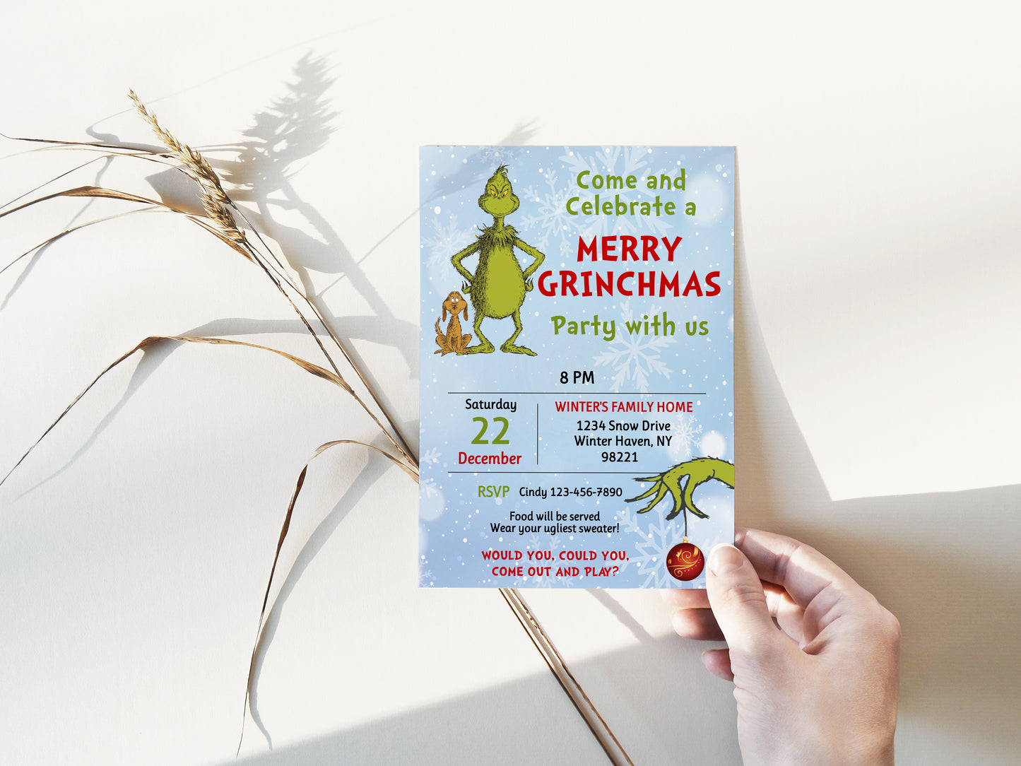 Merry Grinchmas Party Invitation 1
