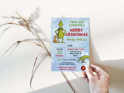 Merry Grinchmas Party Invitation 1