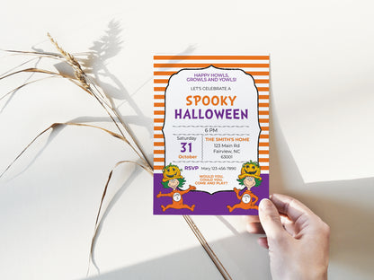 Halloween Cat Hat Things Party Invitation.