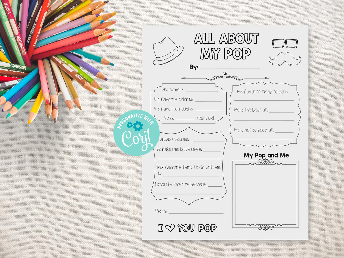 All About my Pop Printable