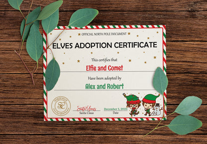 Santa's Official Elves Adoption Certificate for boys