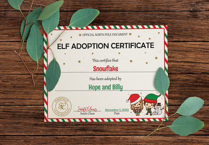 Santa's Official Elf Adoption Certificate