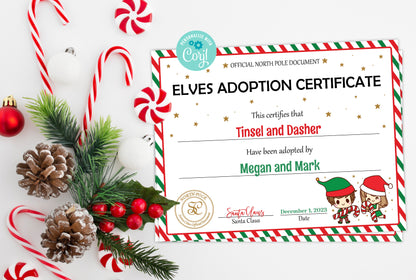 Santa's Official Elves Adoption Certificate