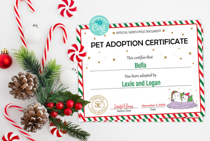 Santa's Official Pet Adoption Certificate