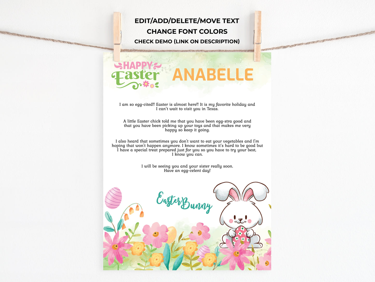 Personalized Letter from the Easter Bunny