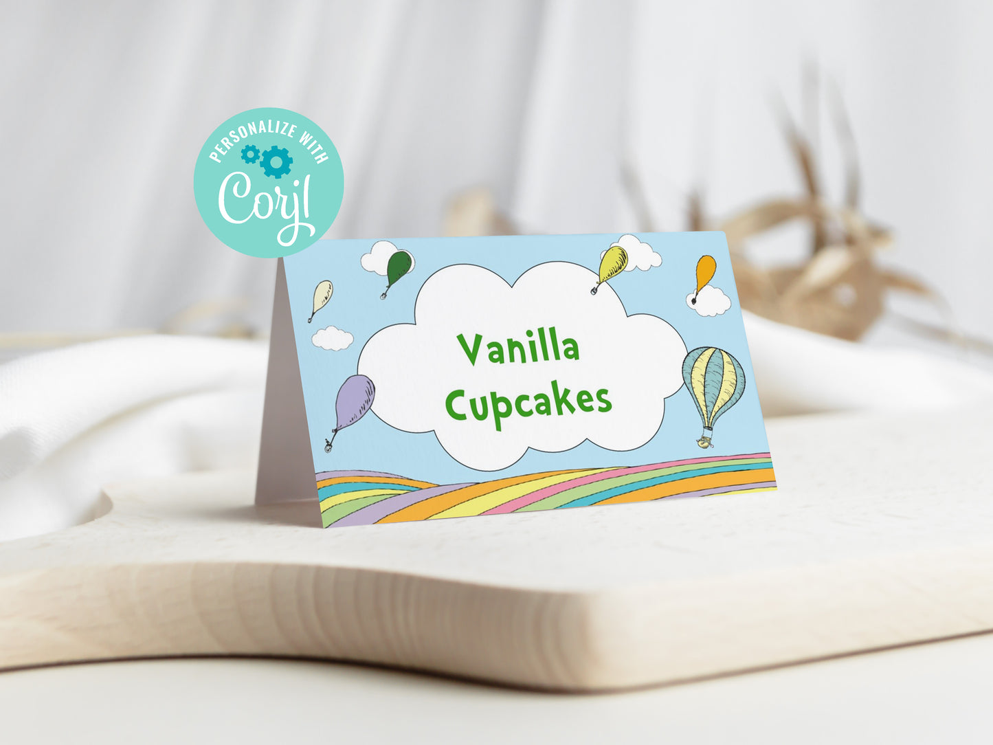Hot Air Balloon Food Tent Labels Placecards