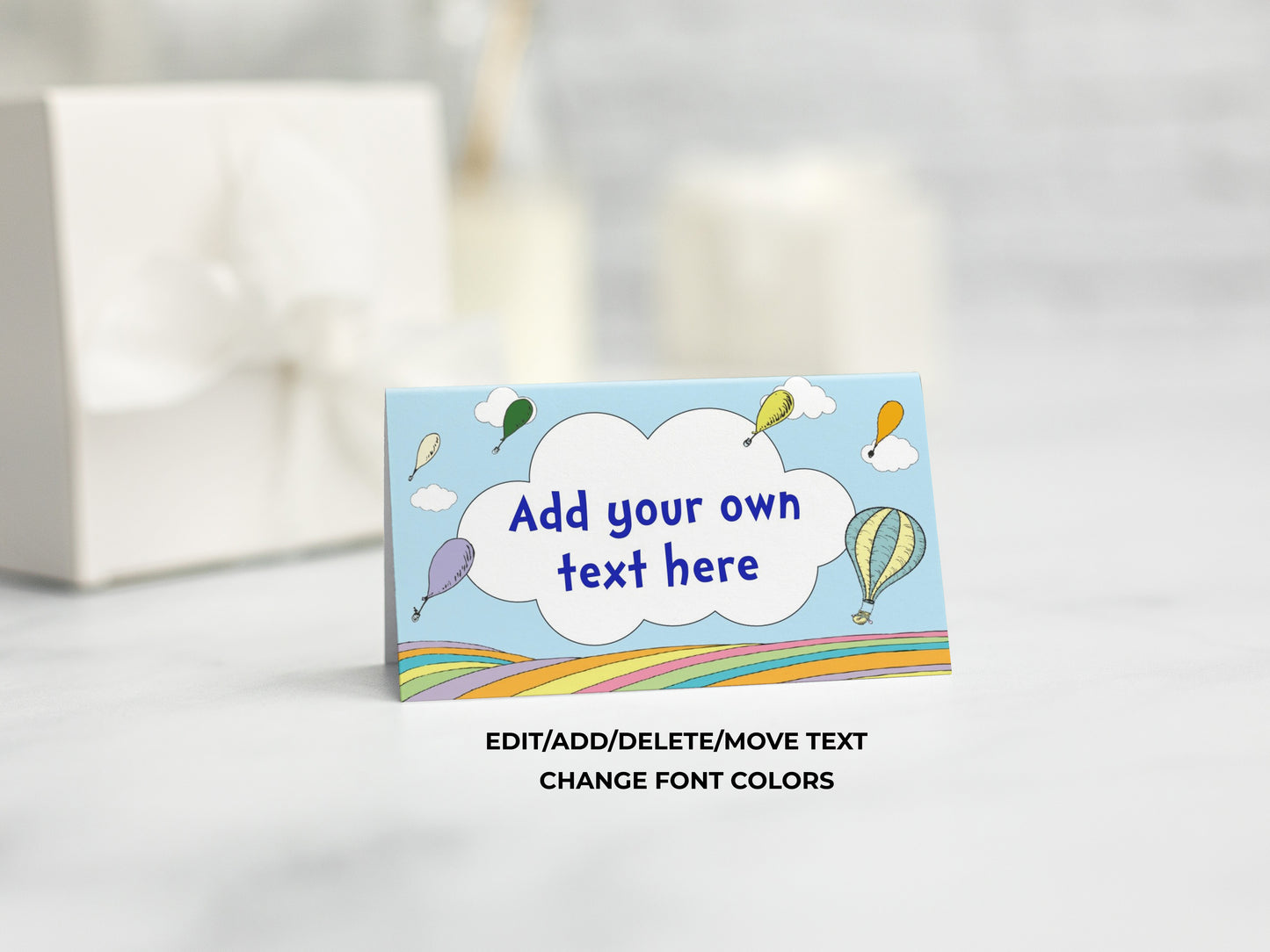 Hot Air Balloon Food Tent Labels Placecards