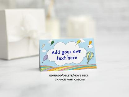 Hot Air Balloon Food Tent Labels Placecards