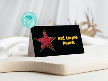 Hollywood Star Food Tent Labels Placecards