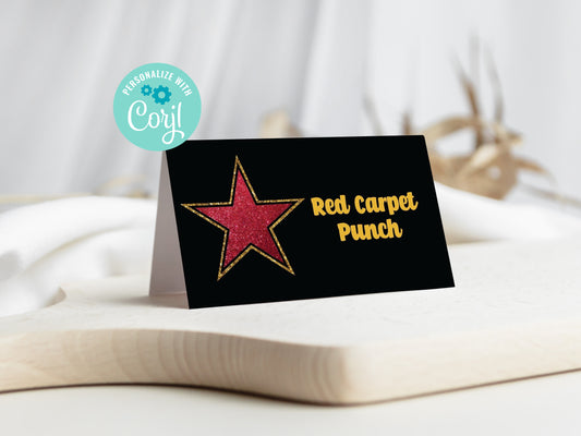 Hollywood Star Food Tent Labels Placecards