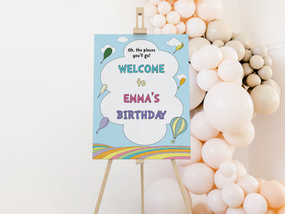 Hot Air Balloon Welcome Sign 16x20 inches