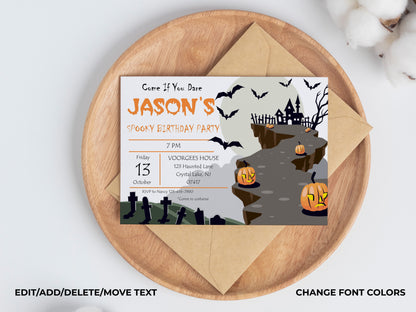 Halloween Haunted House Party Invitation Spooky Party