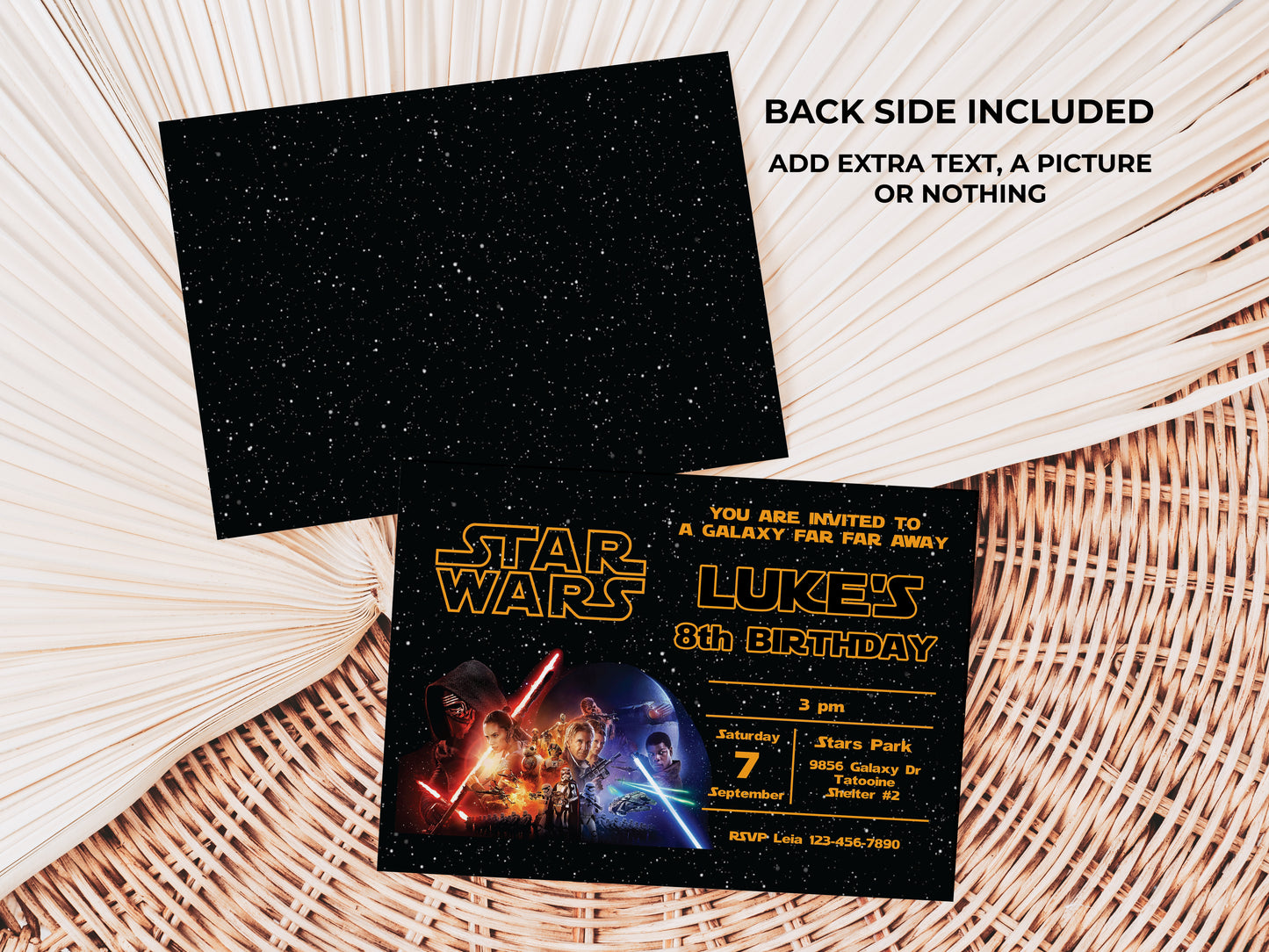 Star Wars The Force Awakens Birthday Party Invitation