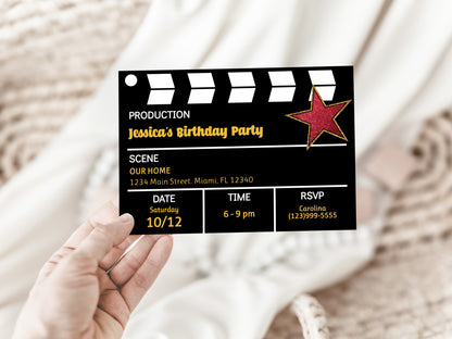 Hollywood Movie Star Party Invitation