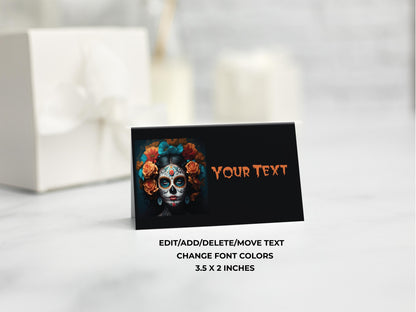 Halloween Dia de los Muertos Food Tent Labels Placecards