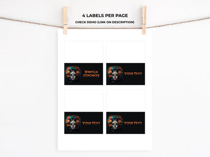 Halloween Dia de los Muertos Food Tent Labels Placecards